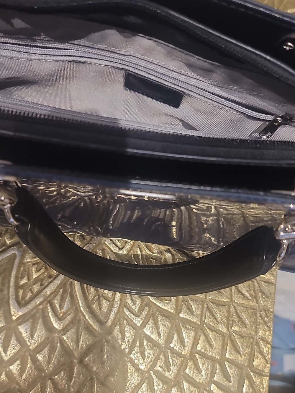 Beijo Navy Blue Patent Leather Handbag - Picture 8 of 10
